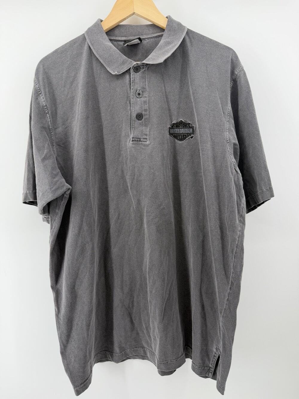 Harley Davidson Polo Shirt Mens XL Gray Visalia CA Embroidered Motorcycle Bike